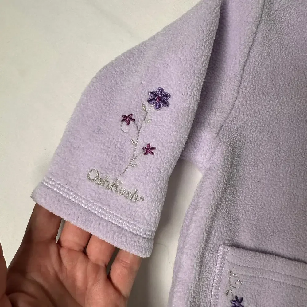 Vintage OshKosh B'Gosh Purple Floral Button Up Cardigan Sweater Sz 12 mo
